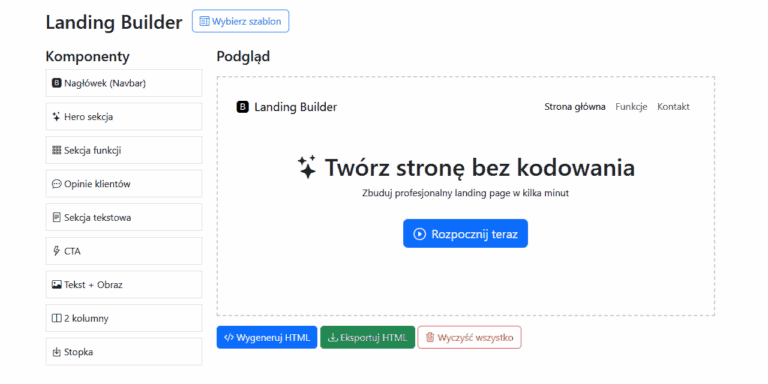 Aplikacja Landing Builder